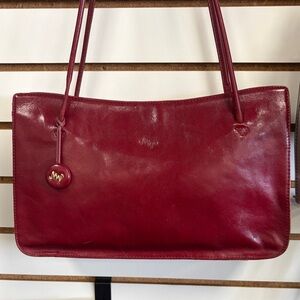 Monsac Burgundy Leather Shoulder Bag